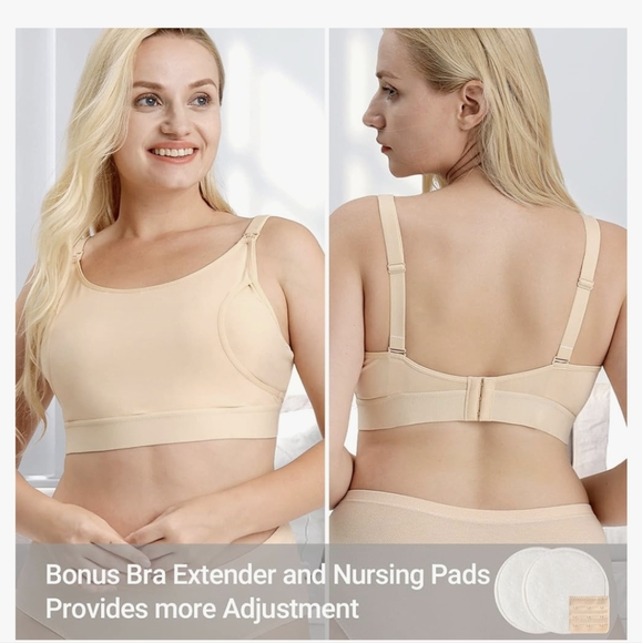 Momcozy Hands free pumping and nursing bra beige Medium - Picture 5 of 9